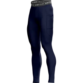 Men's Navy Blue Thermal Base Layer Compression Leggings