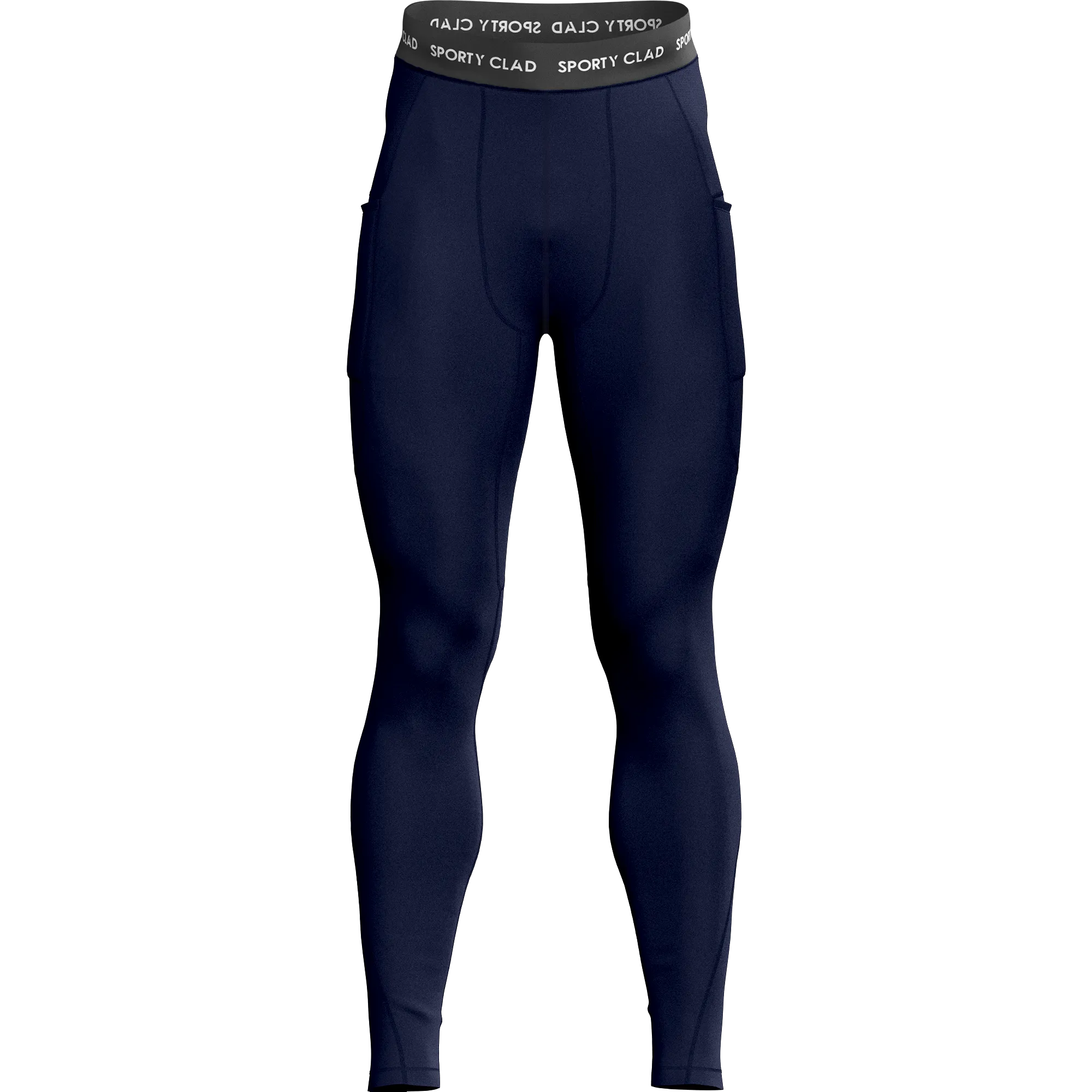 Men's Navy Blue Thermal Base Layer Compression Leggings