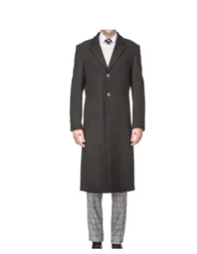 Mens Overcoat - Topcoat For Men - Winter Fabric Modern OverCoat Charcoal