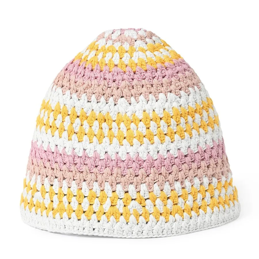 Mermazing Knitted Peach Bucket Hat