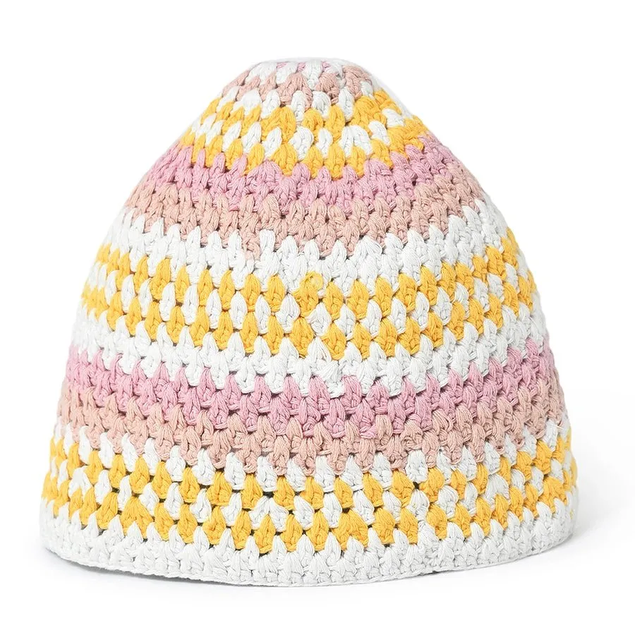 Mermazing Knitted Peach Bucket Hat