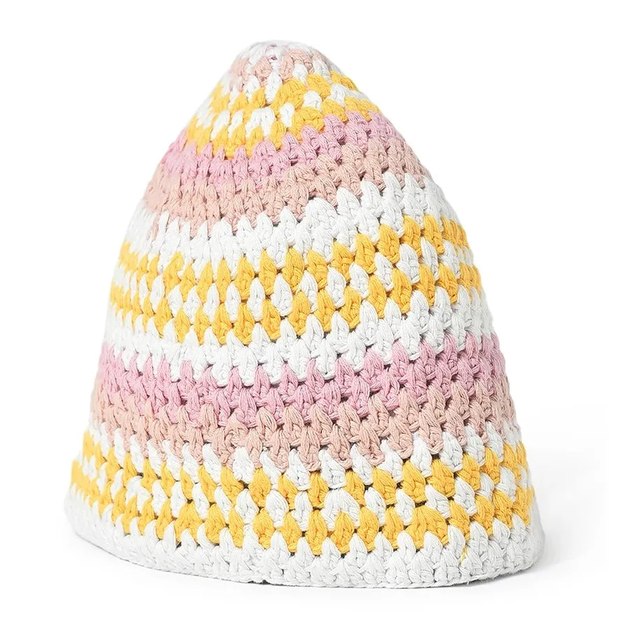 Mermazing Knitted Peach Bucket Hat