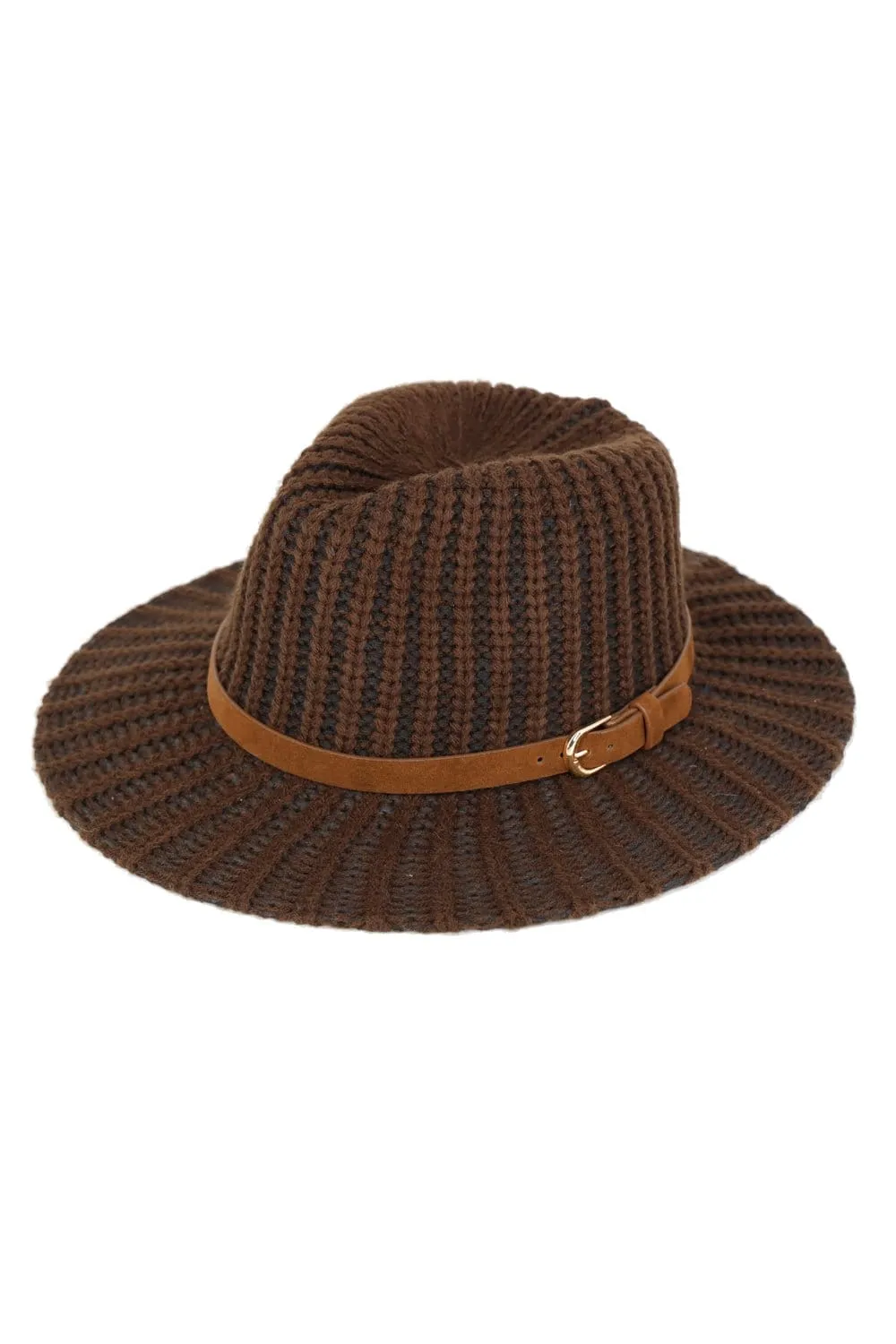 MH0085 Knit Belt Band Fedora Hat