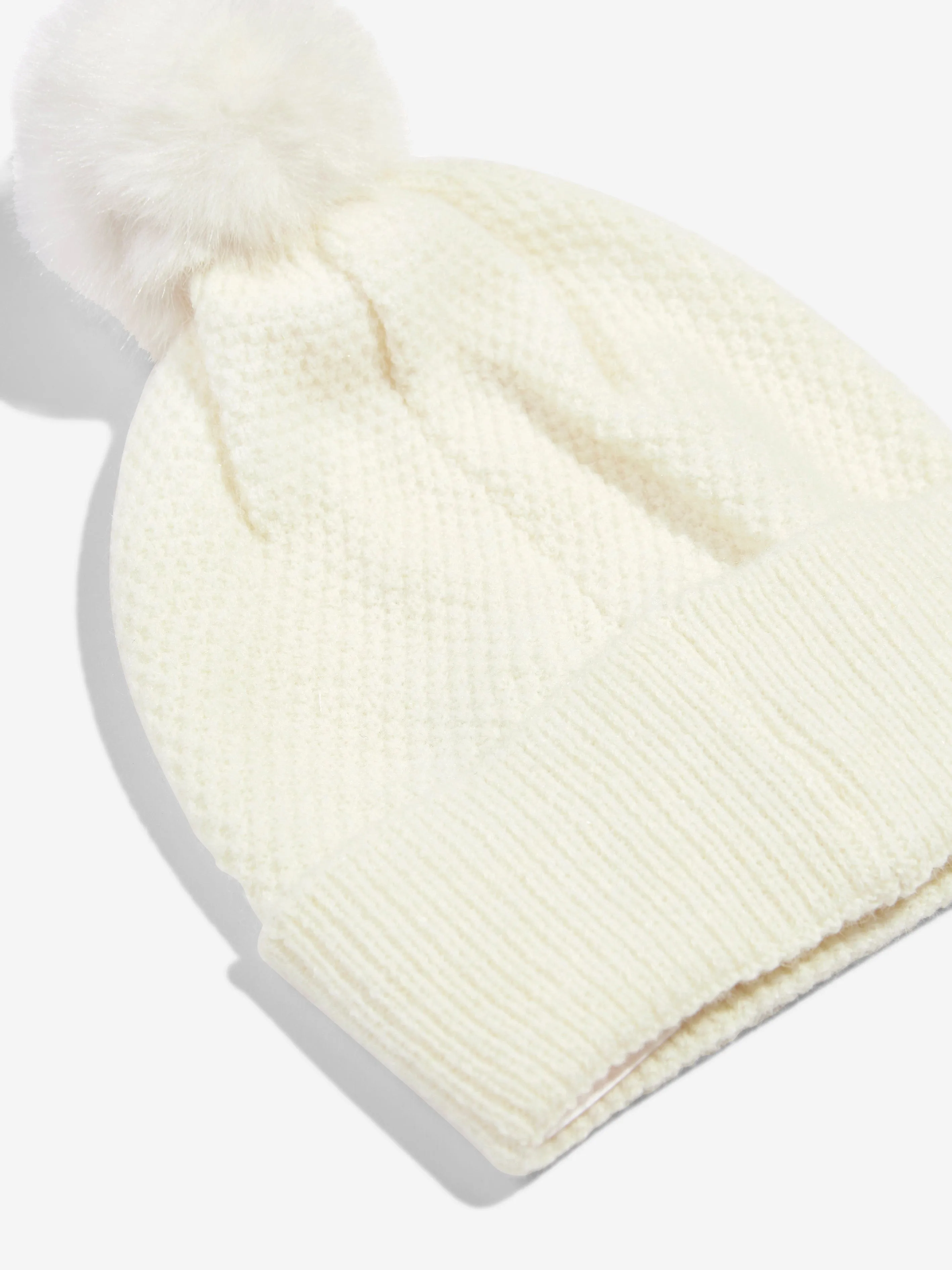 Michael Kors Girls Logo Pull On Hat in Cream