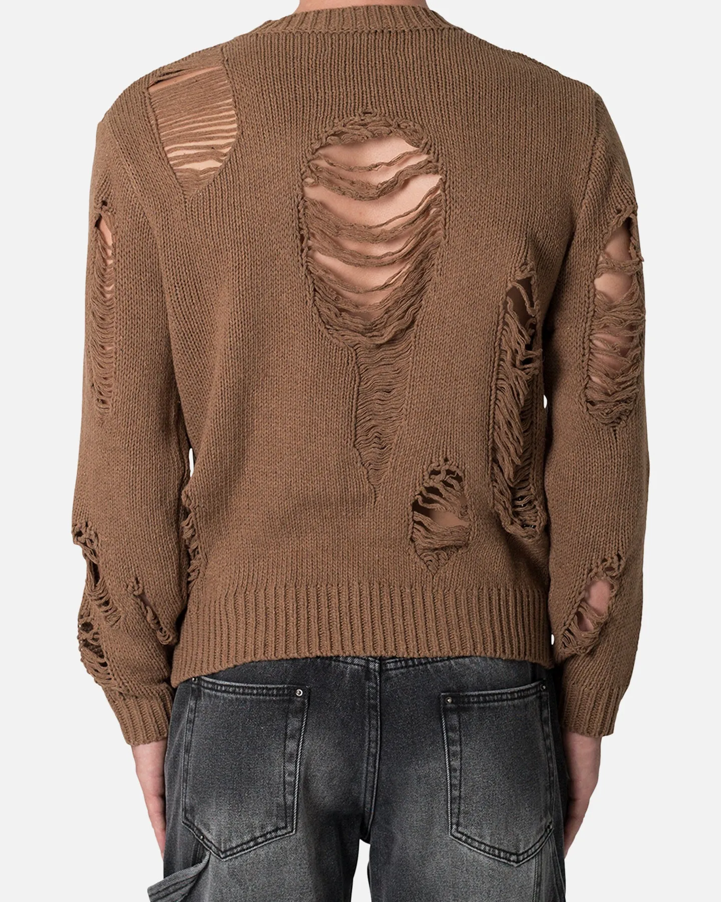 MNML Distressed Sweater Brown