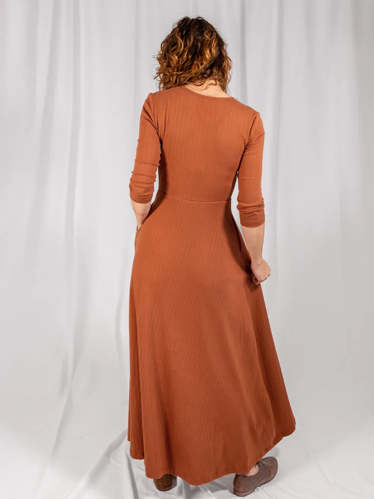 Mumbai Maxi Dress  - Sandstone Rib Knit