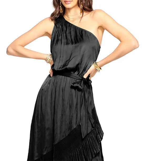 Nadine One-Shoulder Maxi Dress Black