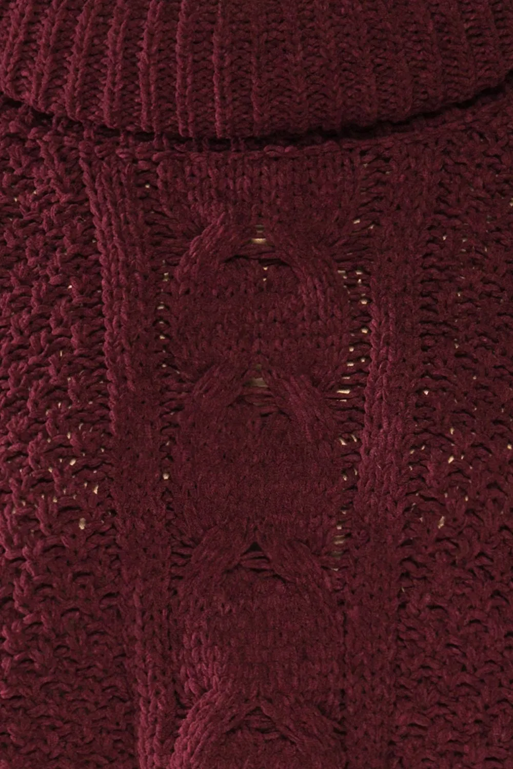 Nakka Burgundy | Cropped Knit Sweater