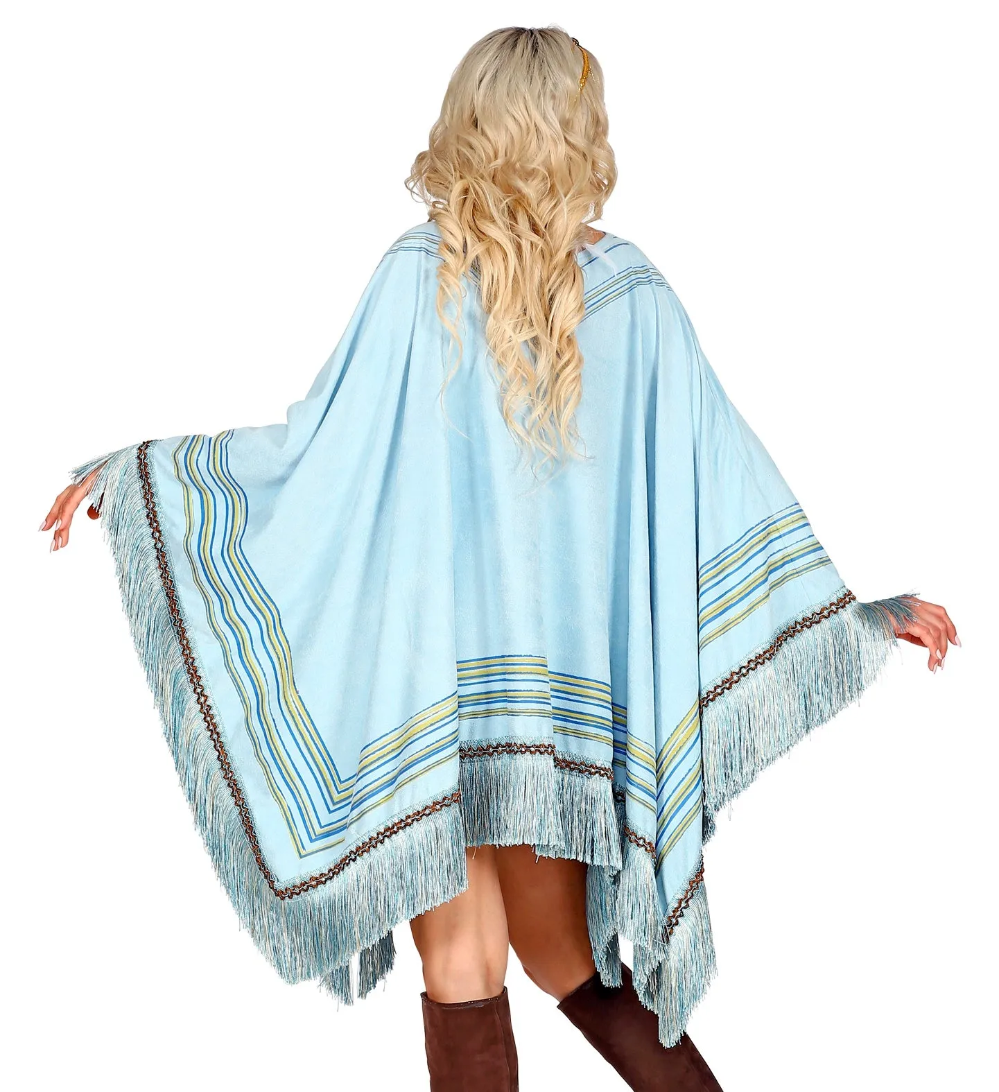 Native American Indian Blue Poncho Costume