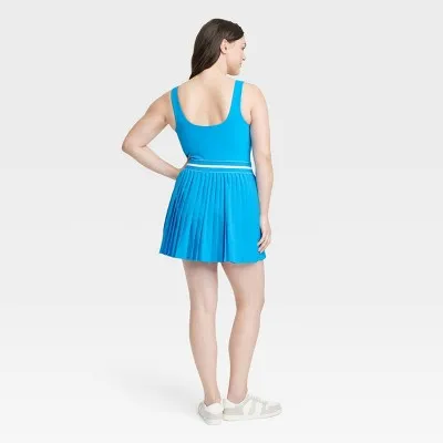 New - Women's Pleated Active Dress - All In Motion Blue S