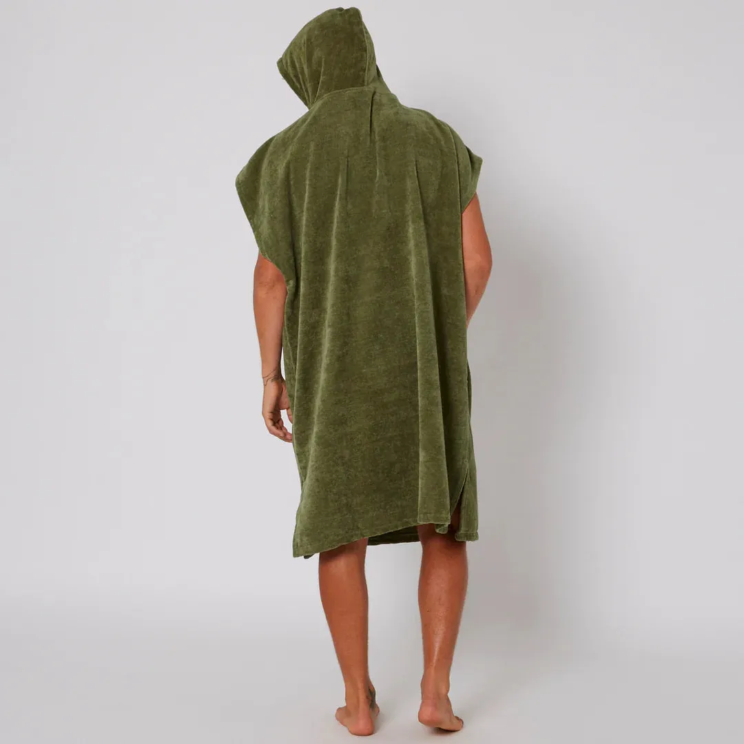 Ocean and Earth Mens Corp Hooded Poncho - Military