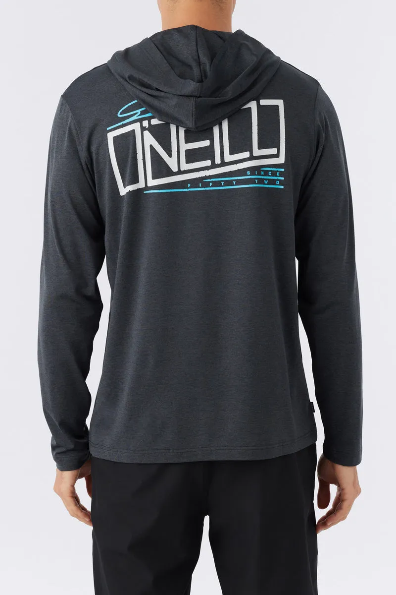 O'Neill Trvlr UPF Hooded L/S Tee-Heather Black 3