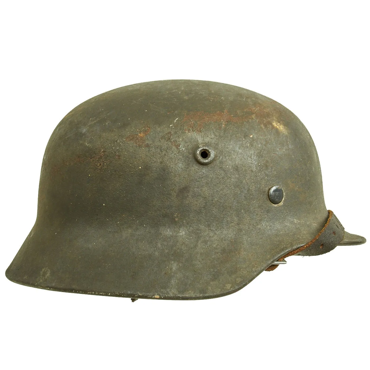 Original German WWII M40 Single Decal Luftwaffe Helmet with 58cm Liner & Chinstrap - Q66