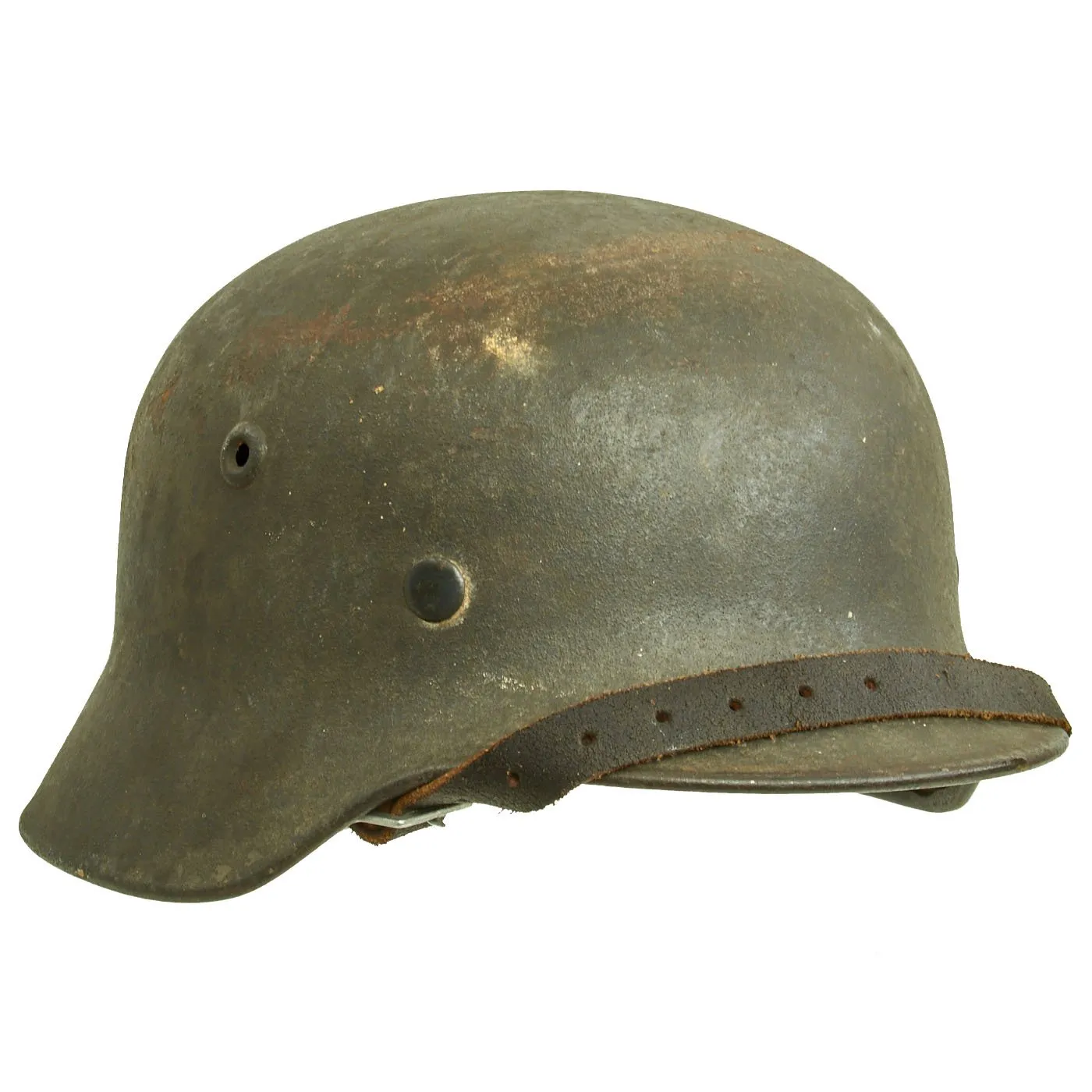 Original German WWII M40 Single Decal Luftwaffe Helmet with 58cm Liner & Chinstrap - Q66