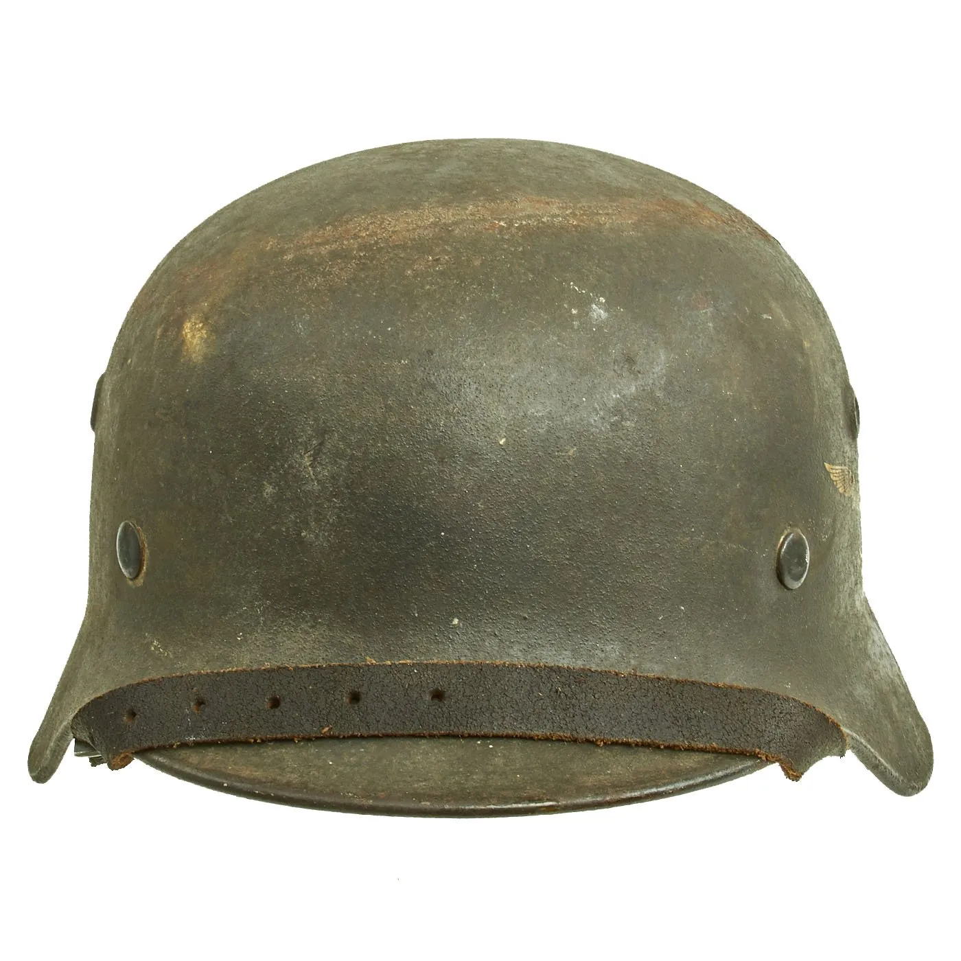 Original German WWII M40 Single Decal Luftwaffe Helmet with 58cm Liner & Chinstrap - Q66