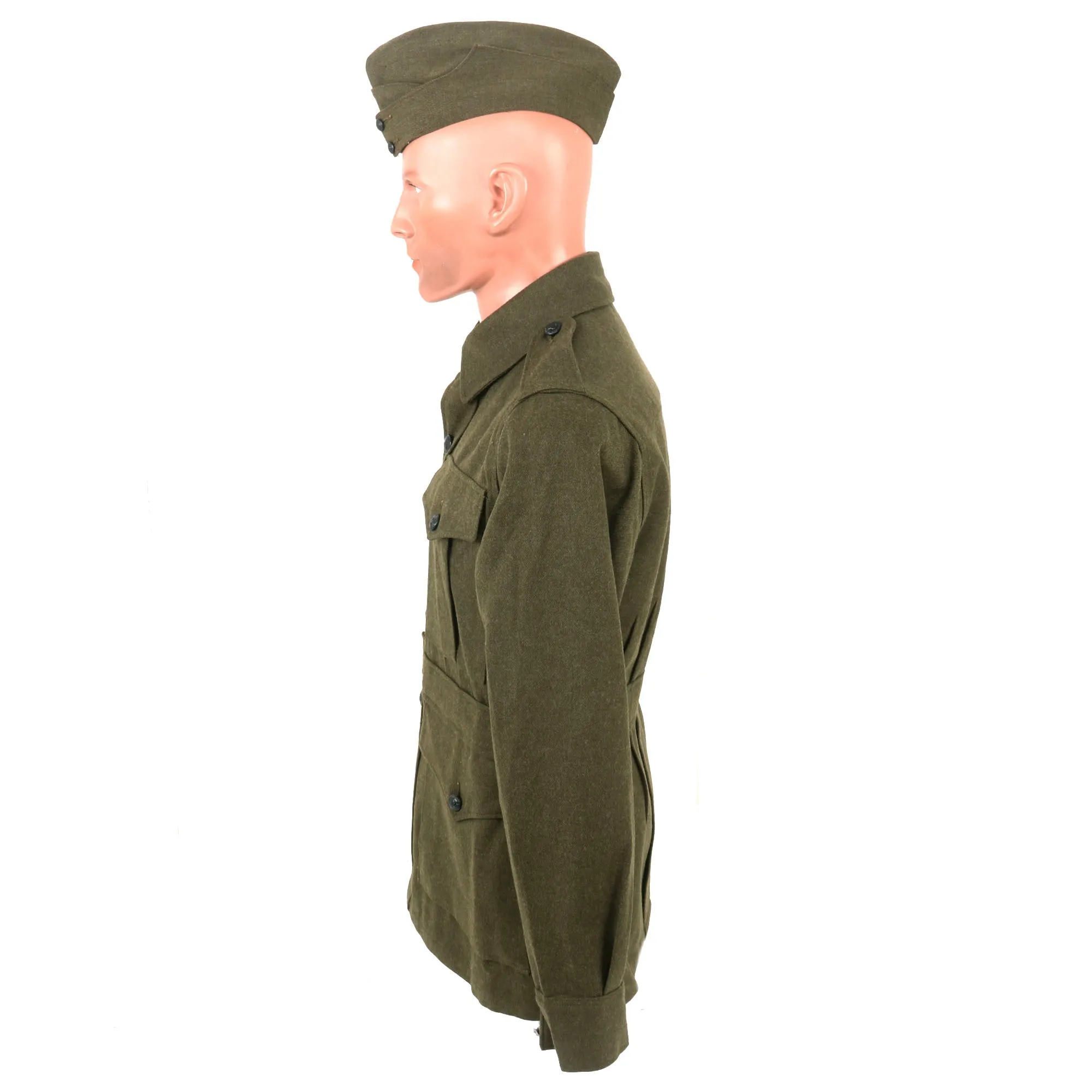 Original WWI Australian Imperial Force P-1917 Tunic with Wool Greatcoat, Overseas “Flat Cap” and Leg Gaiters