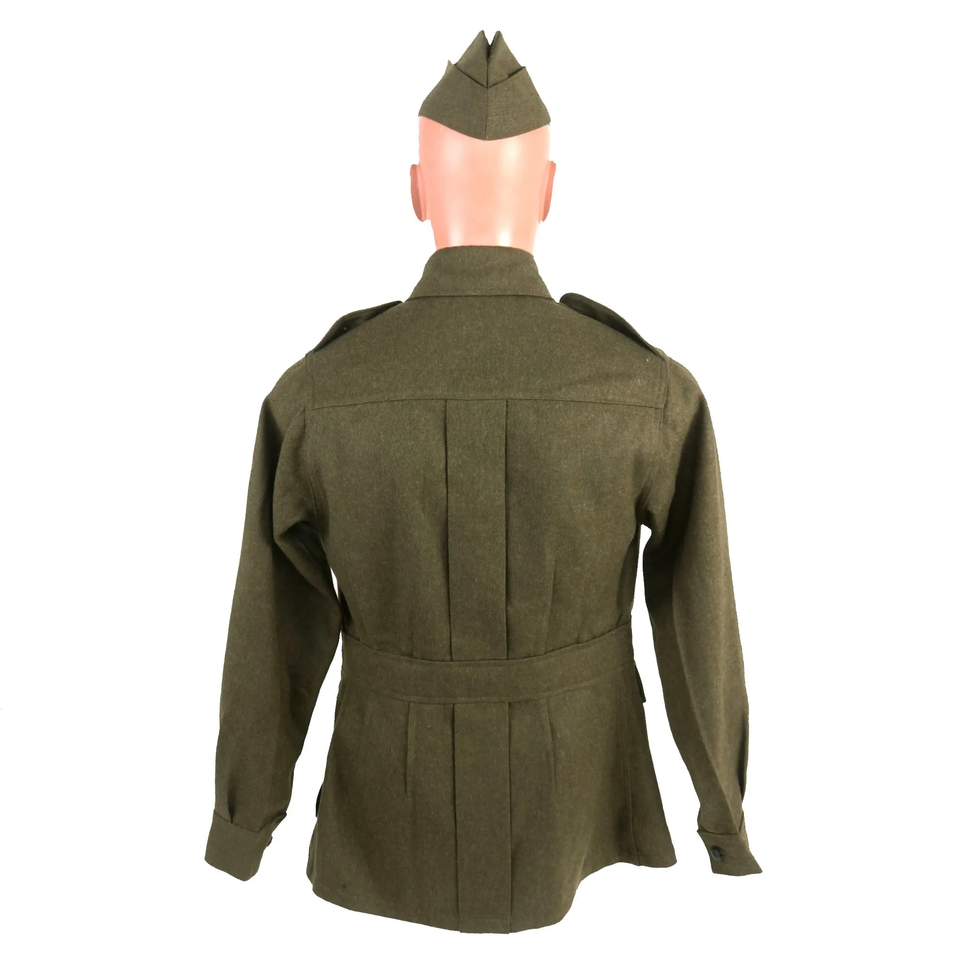 Original WWI Australian Imperial Force P-1917 Tunic with Wool Greatcoat, Overseas “Flat Cap” and Leg Gaiters