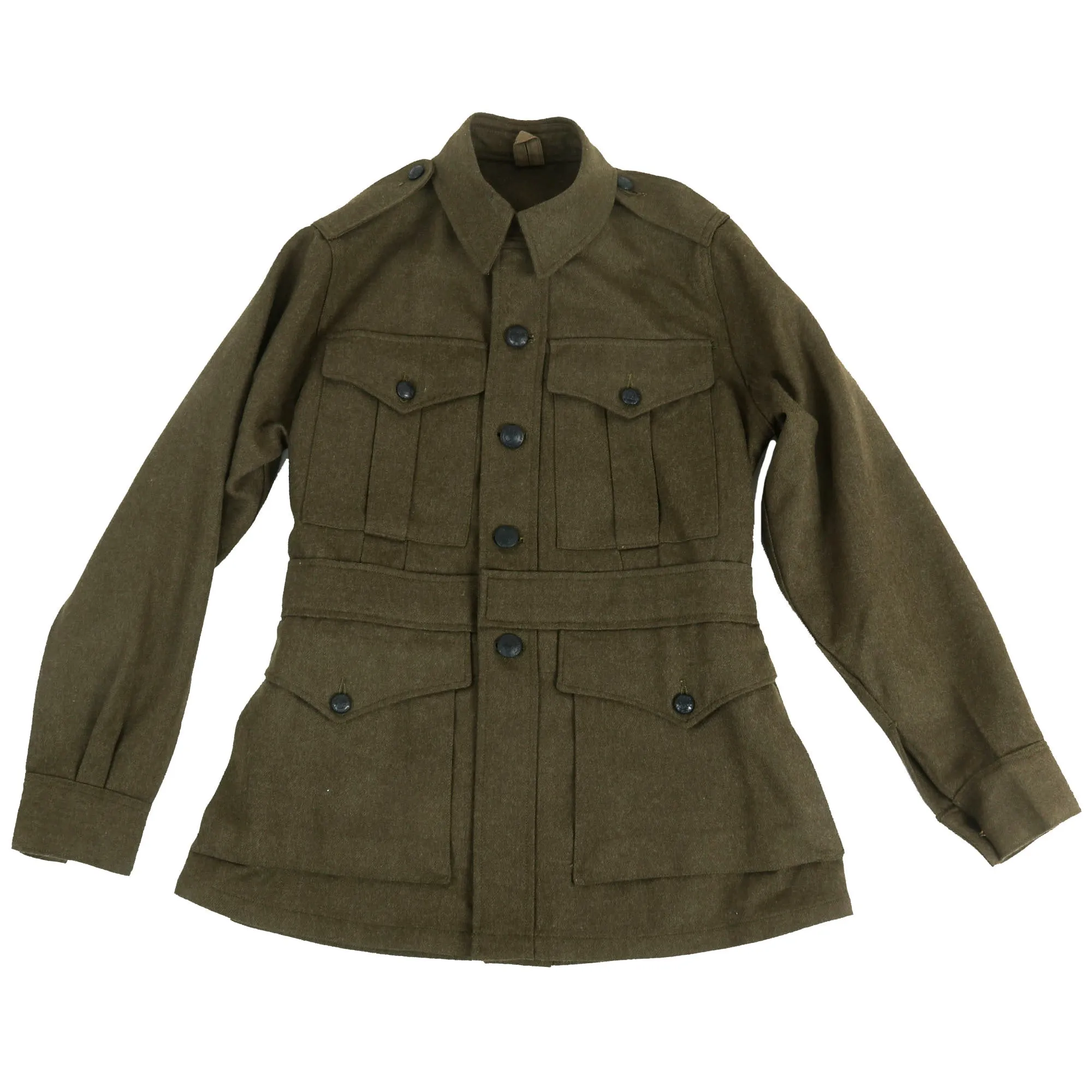 Original WWI Australian Imperial Force P-1917 Tunic with Wool Greatcoat, Overseas “Flat Cap” and Leg Gaiters