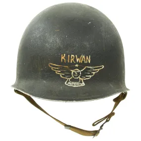 Original WWII U.S. Navy Flight Crew Named 1941 M1 McCord Fixed Bale Helmet with Westinghouse Liner