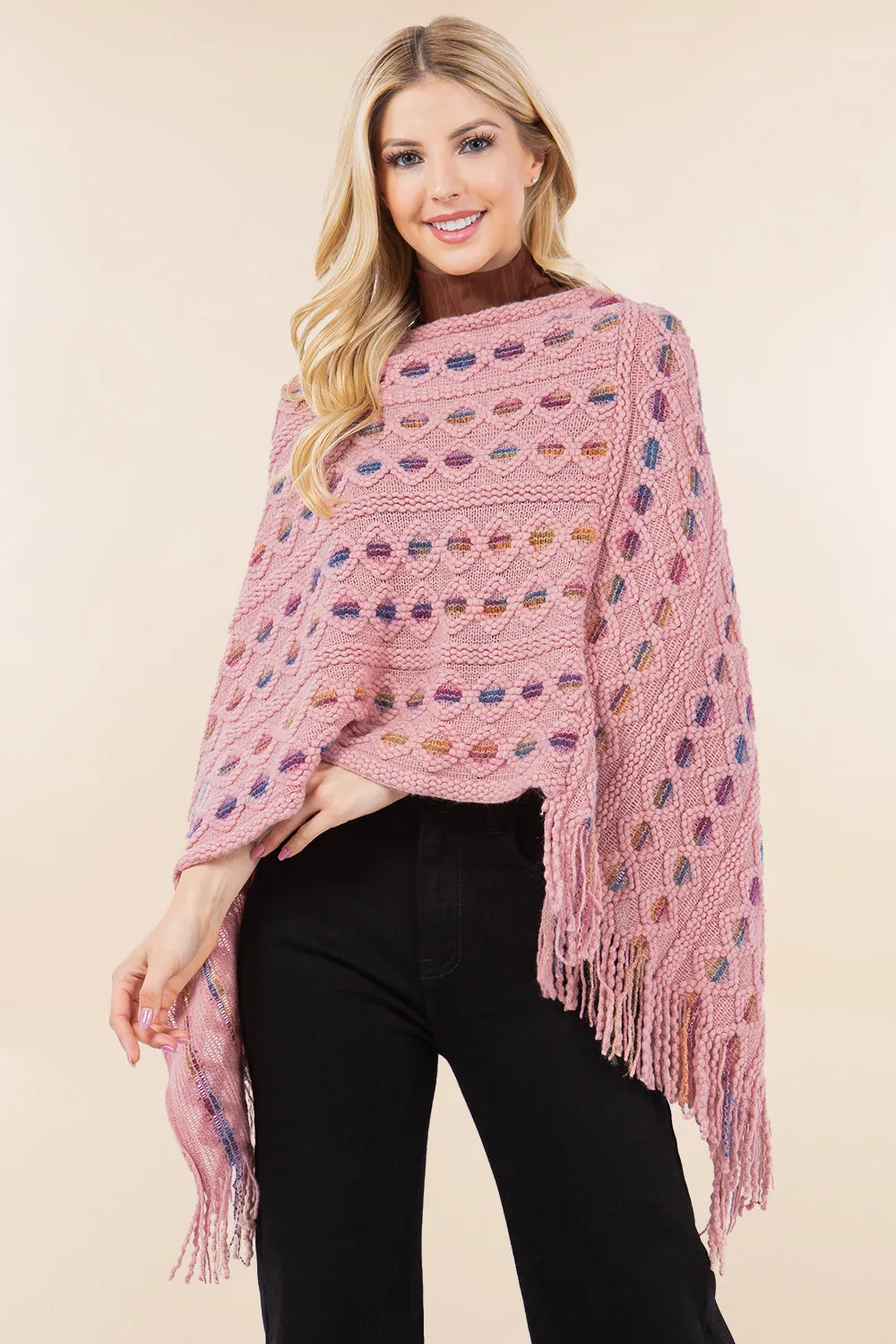 PA-4285 eyelet design poncho