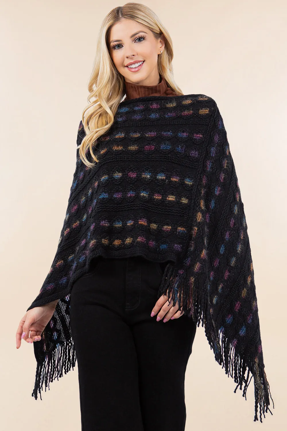 PA-4285 eyelet design poncho