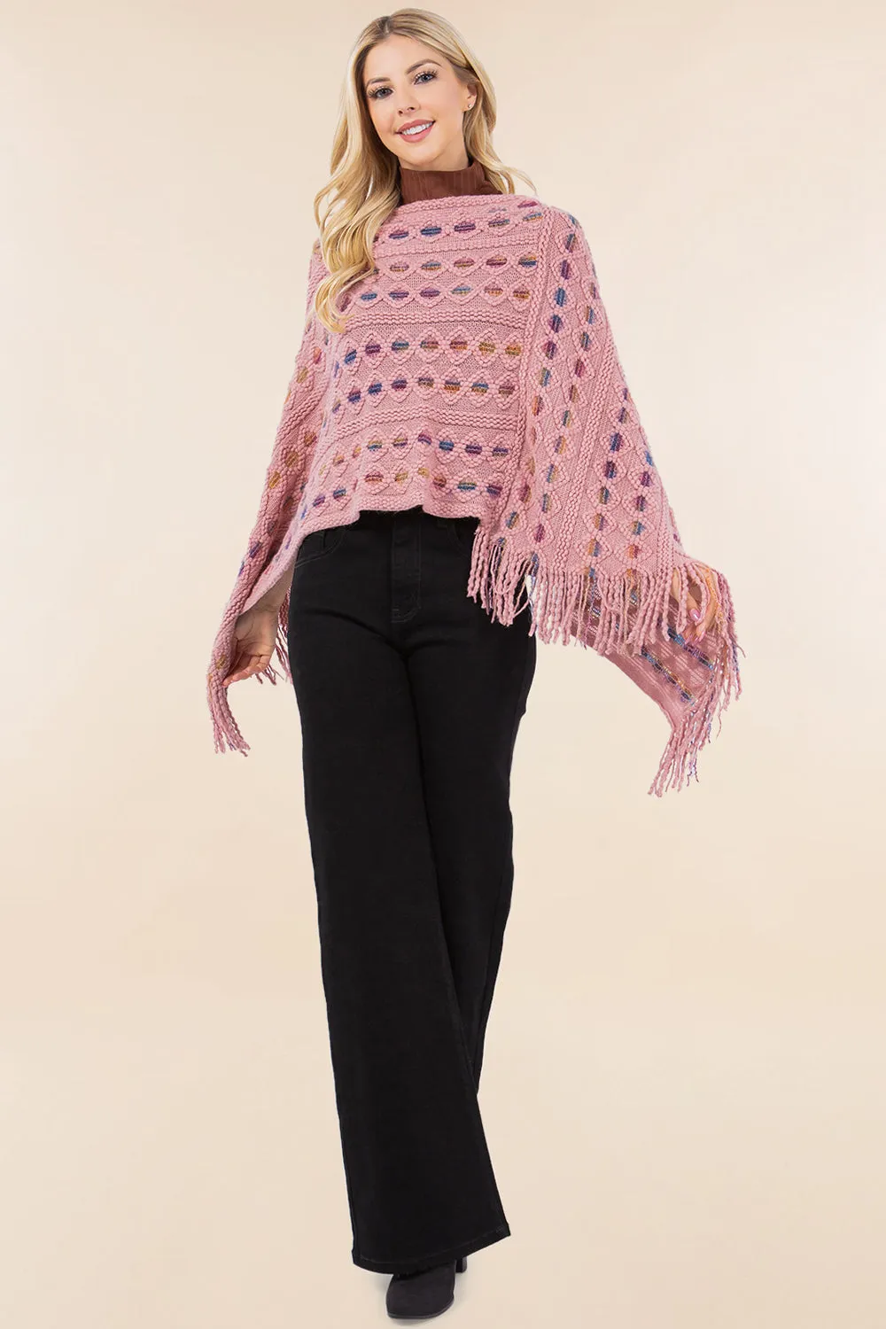 PA-4285 eyelet design poncho