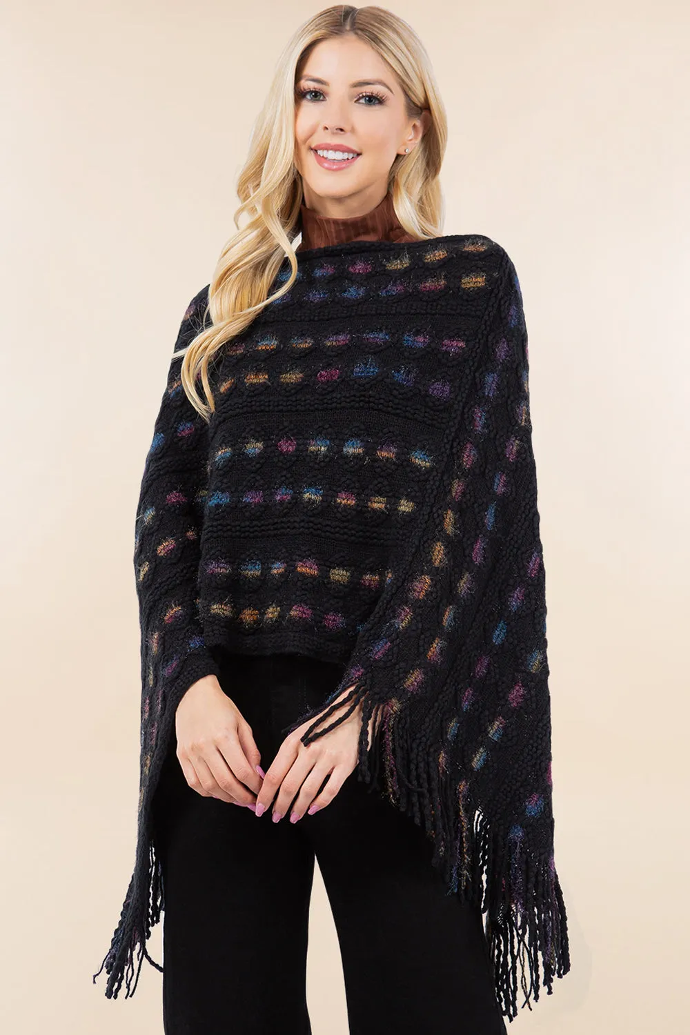 PA-4285 eyelet design poncho