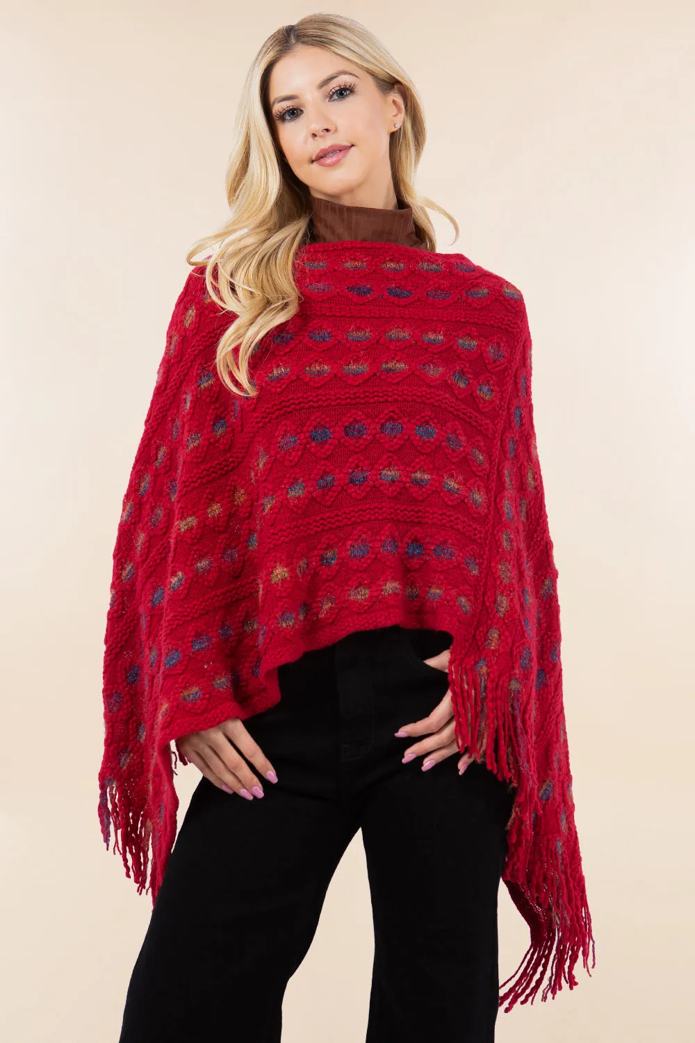 PA-4285 eyelet design poncho