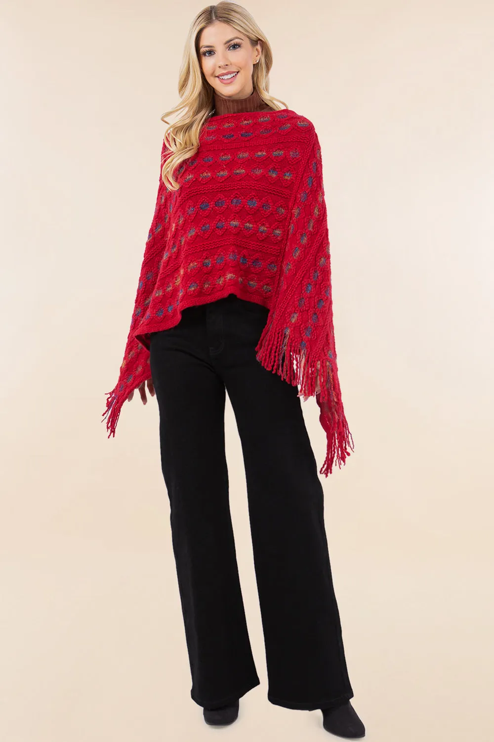 PA-4285 eyelet design poncho