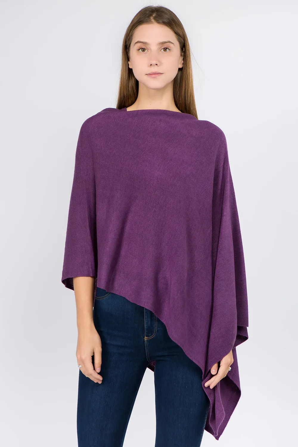 PA8672 solid color poncho