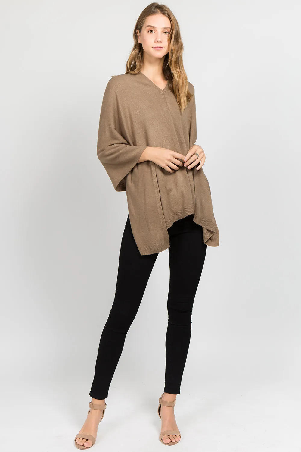 PA8672 solid color poncho