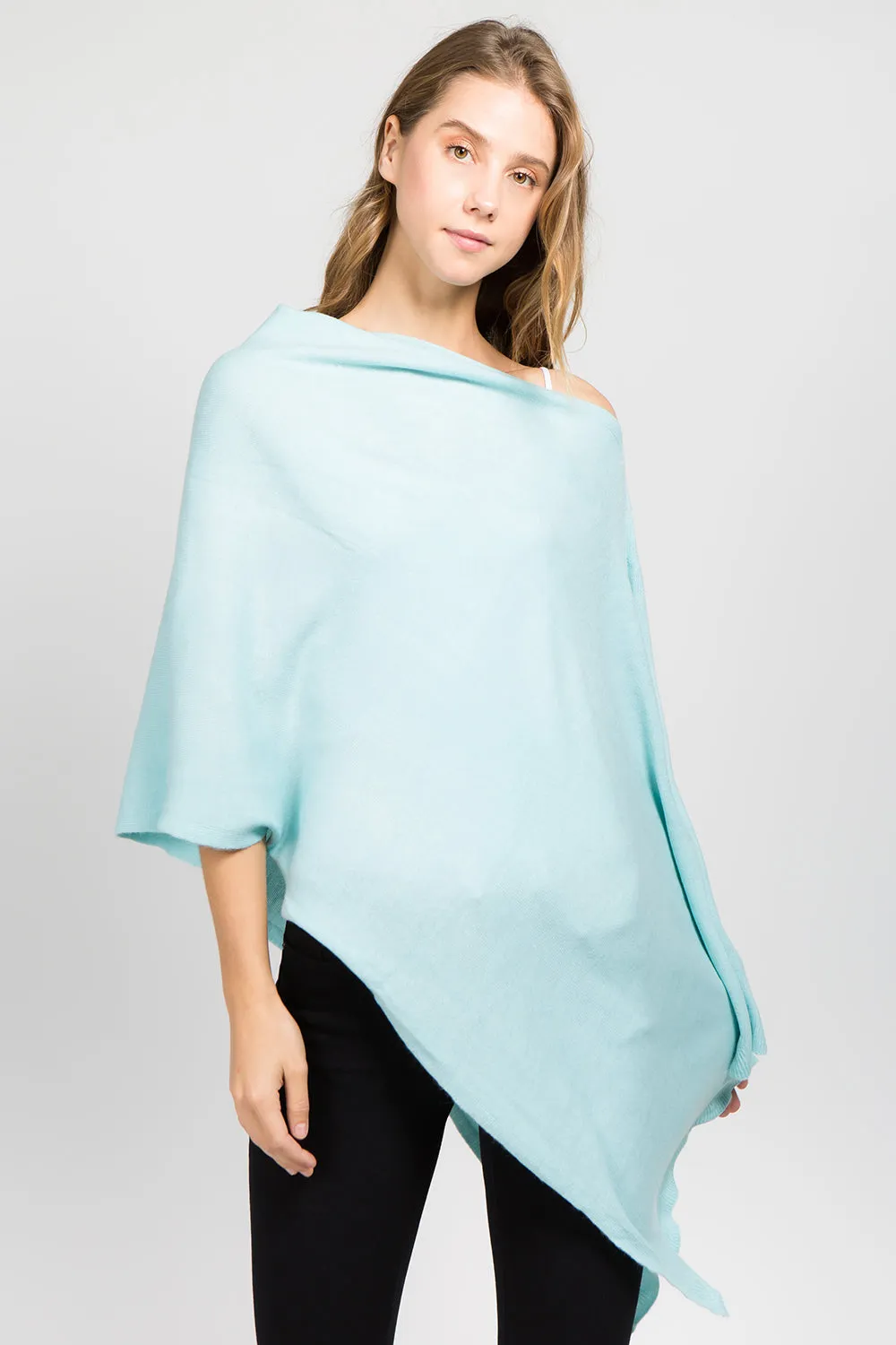 PA8672 solid color poncho