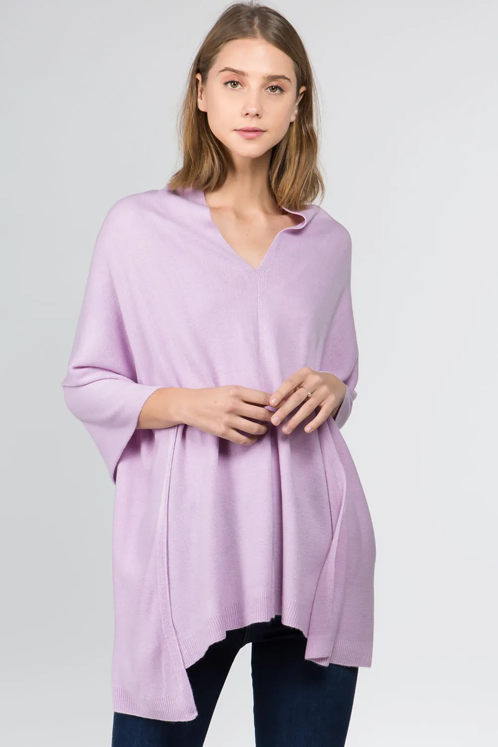 PA8672 solid color poncho