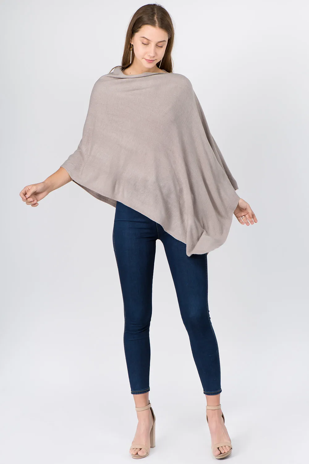 PA8672 solid color poncho