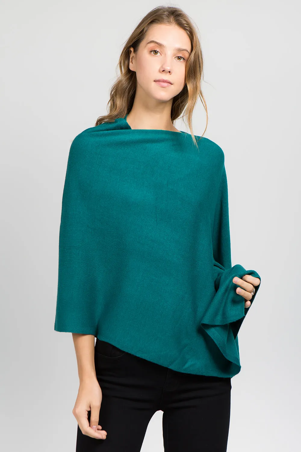 PA8672 solid color poncho