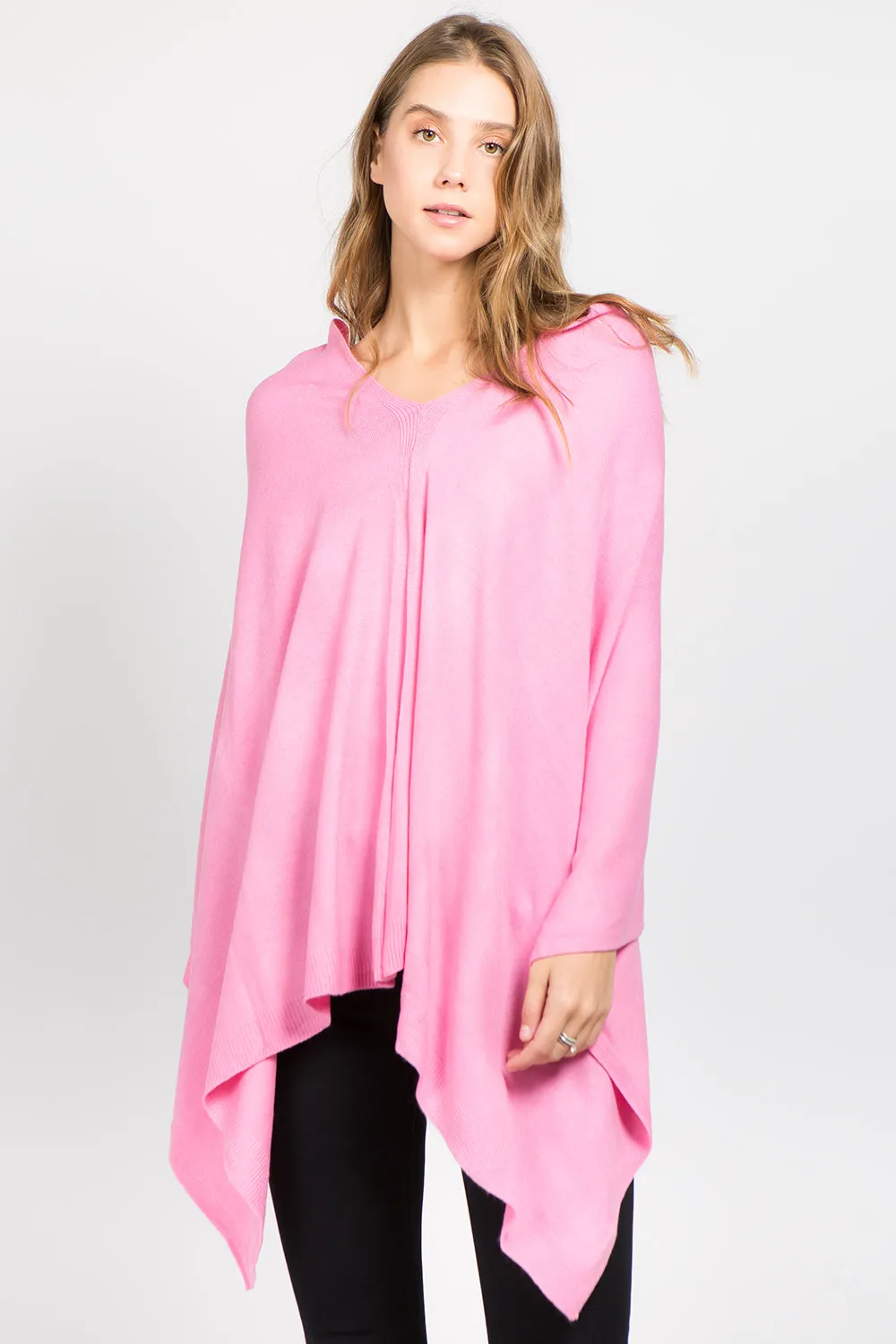 PA8672 solid color poncho