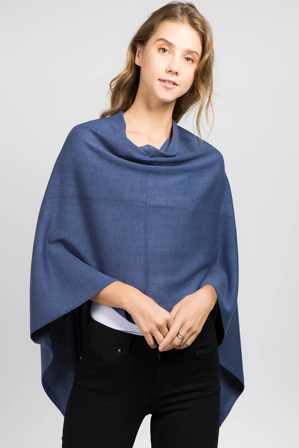 PA8672 solid color poncho