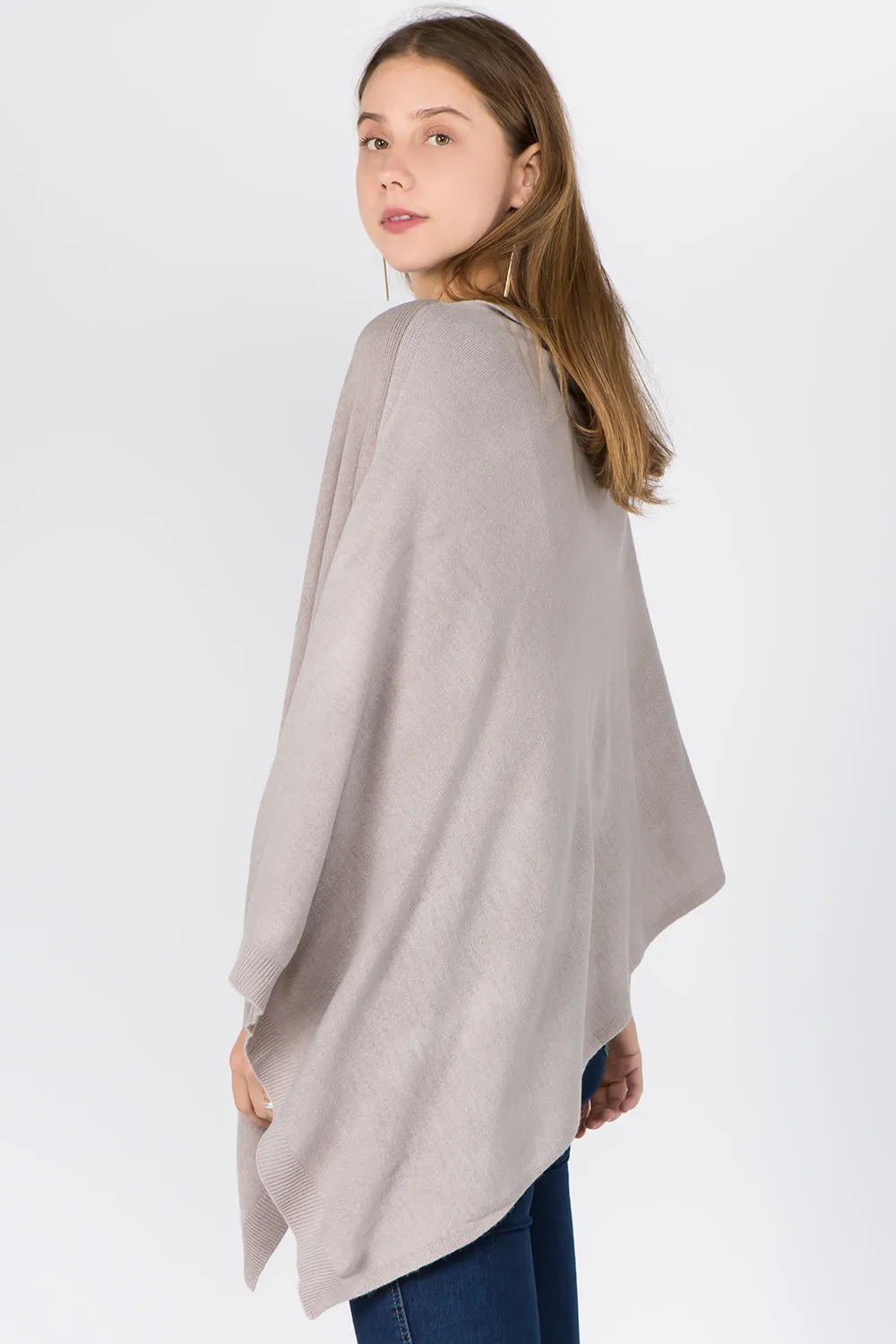 PA8672 solid color poncho