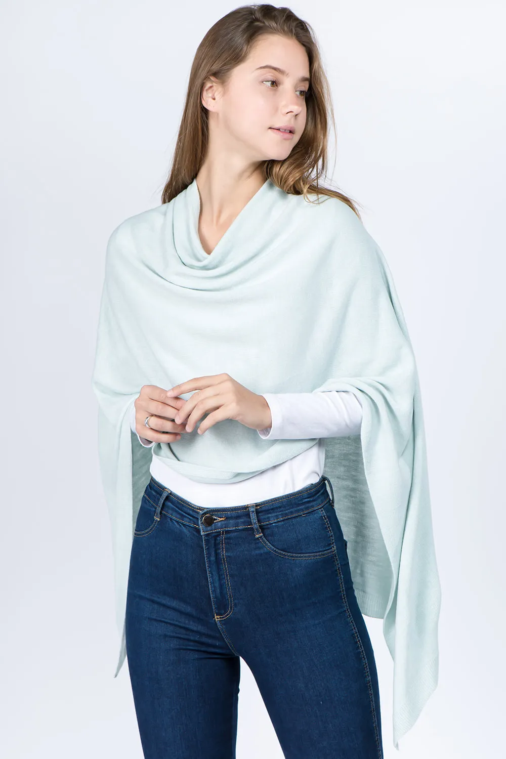 PA8672 solid color poncho