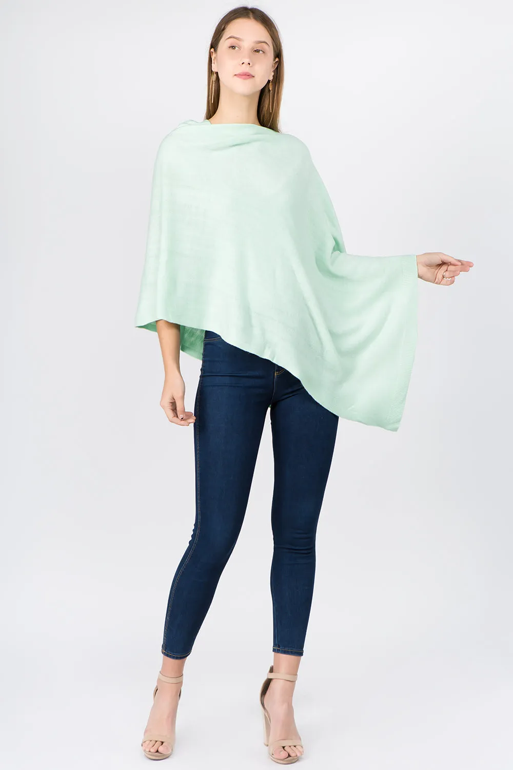 PA8672 solid color poncho