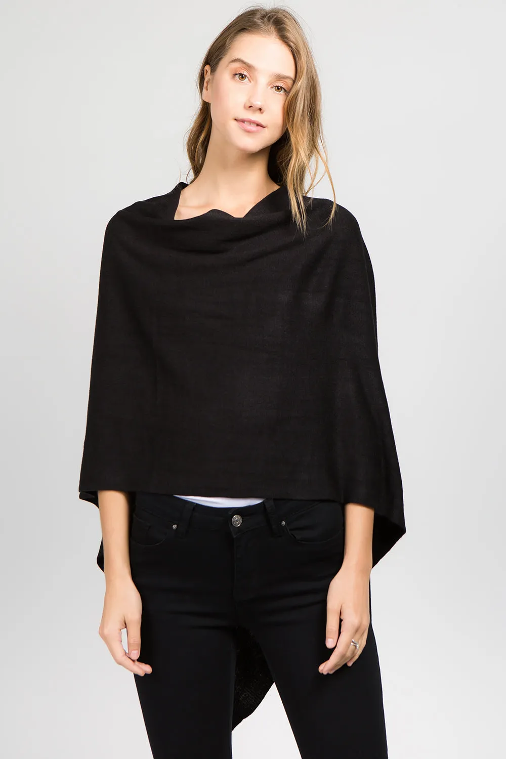 PA8672 solid color poncho