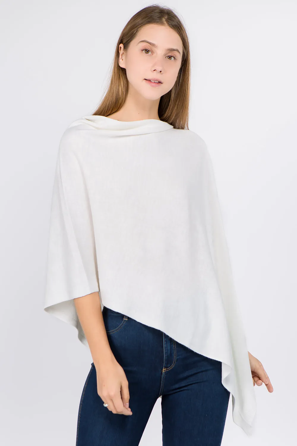 PA8672 solid color poncho