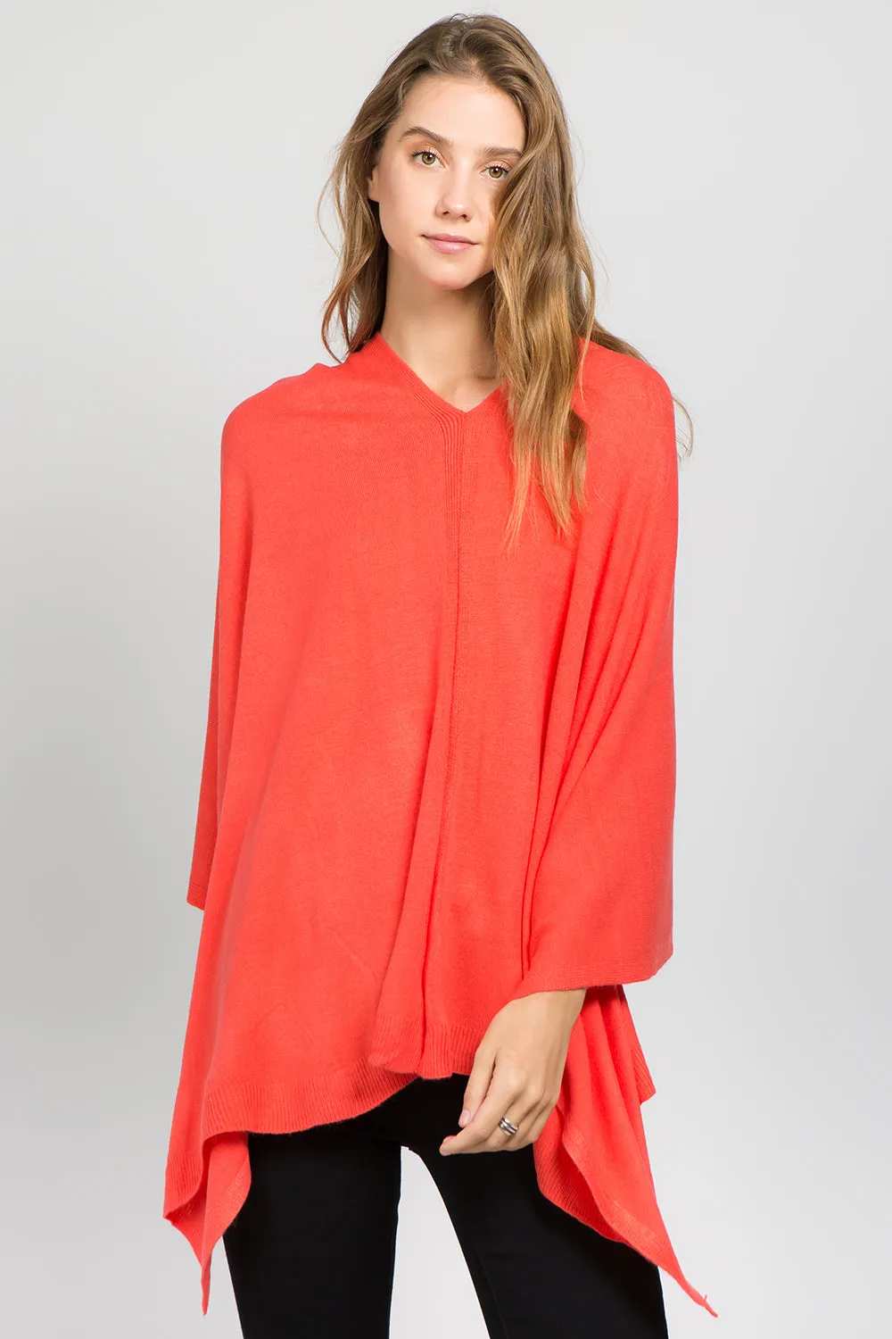 PA8672 solid color poncho