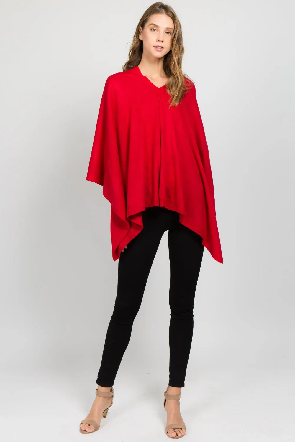 PA8672 solid color poncho