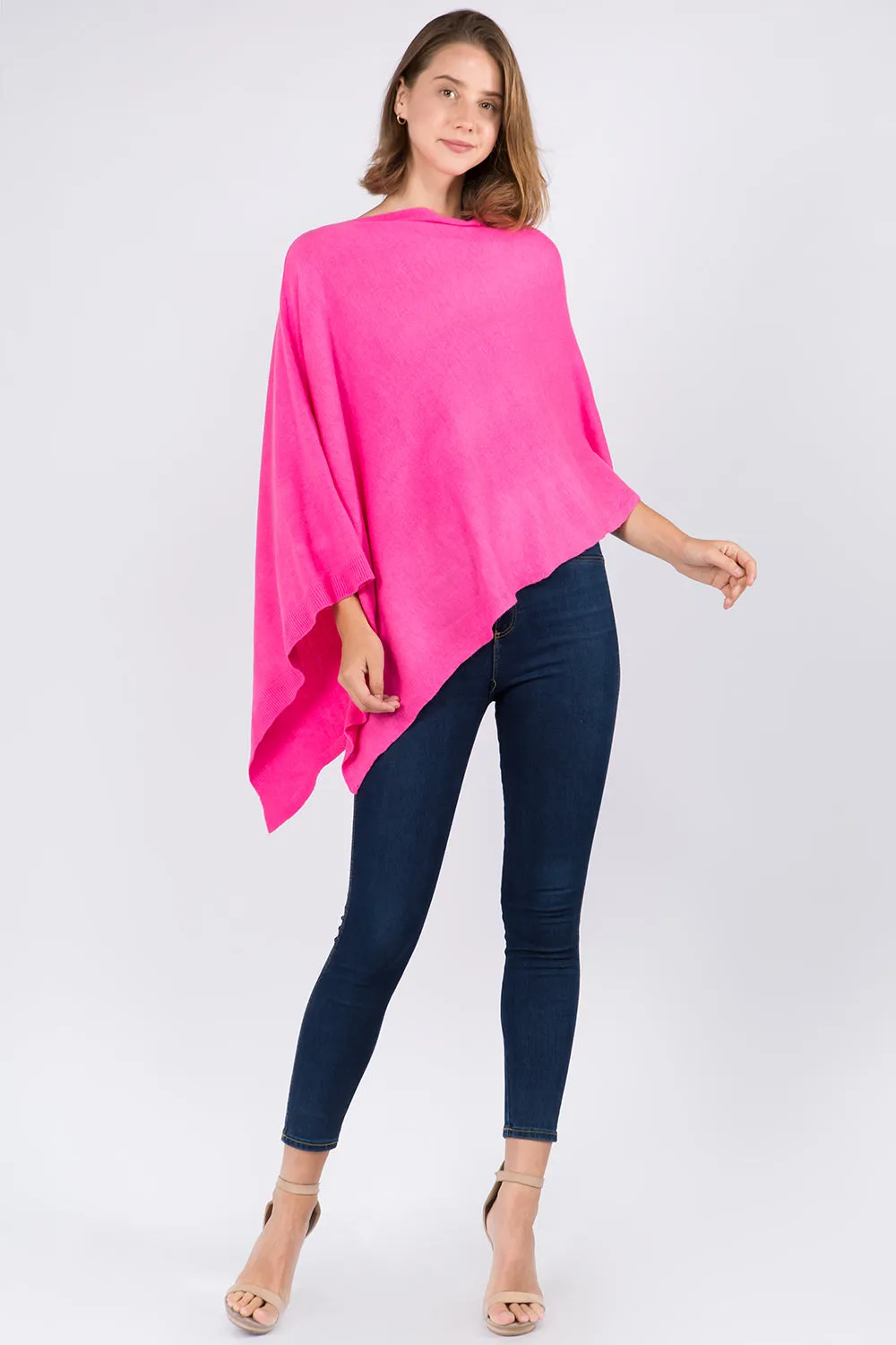 PA8672 solid color poncho