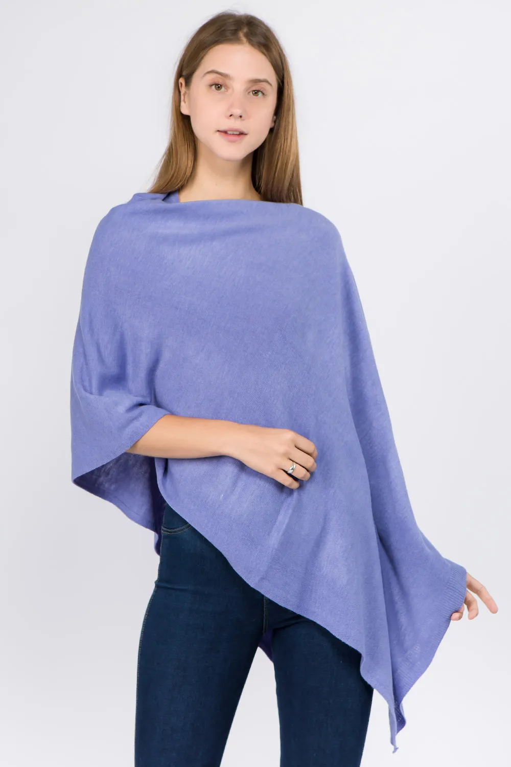 PA8672 solid color poncho