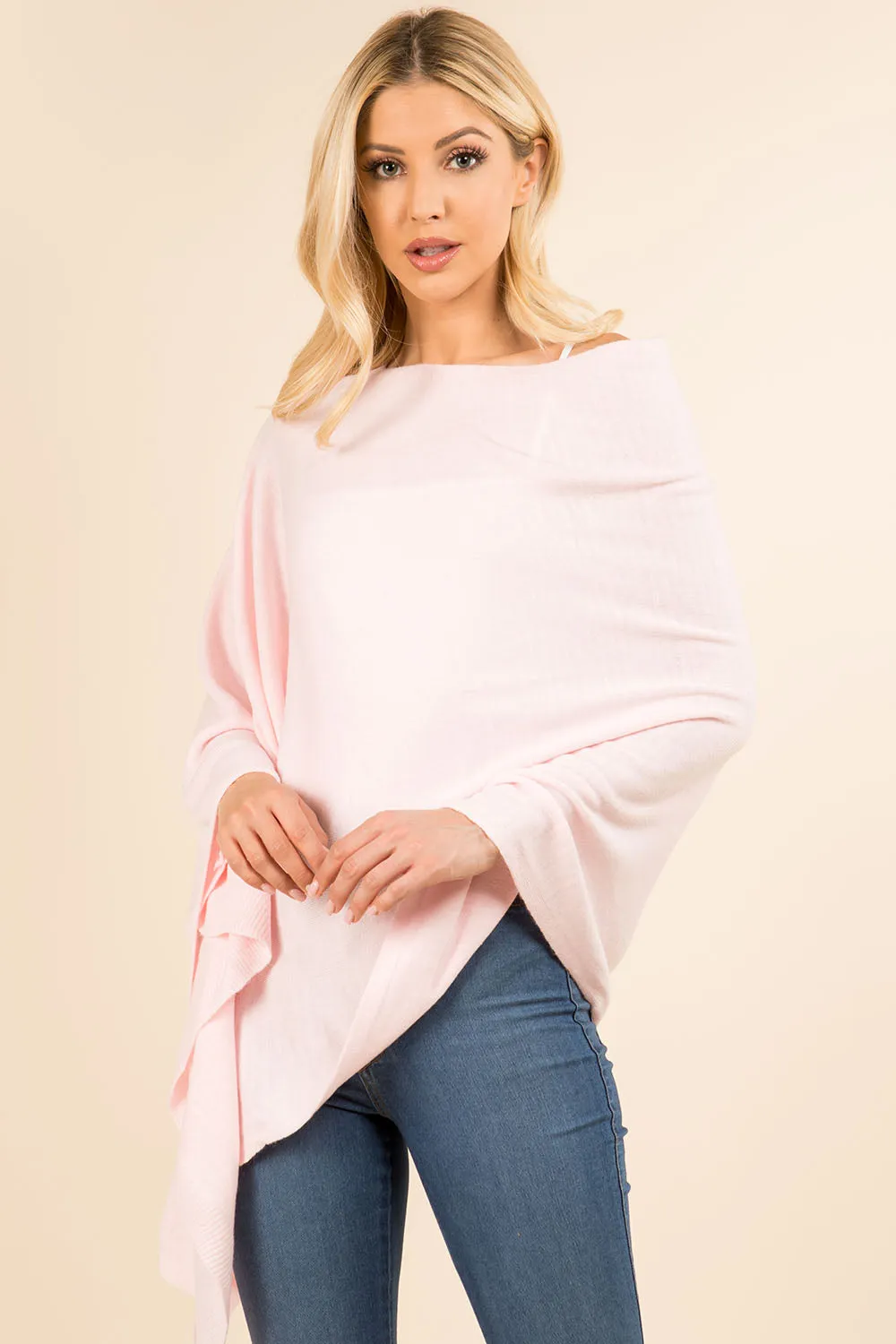 PA8672 solid color poncho