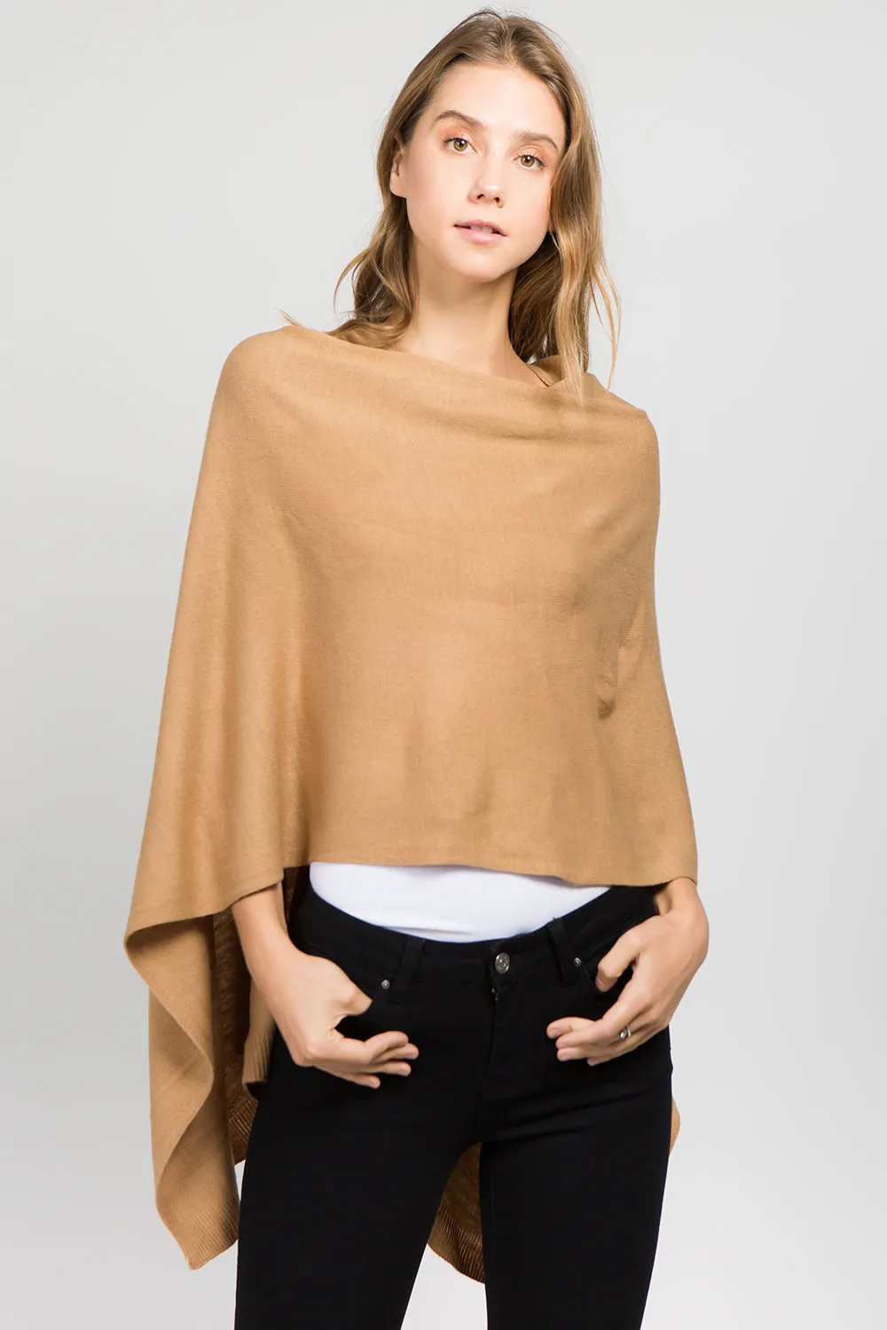 PA8672 solid color poncho