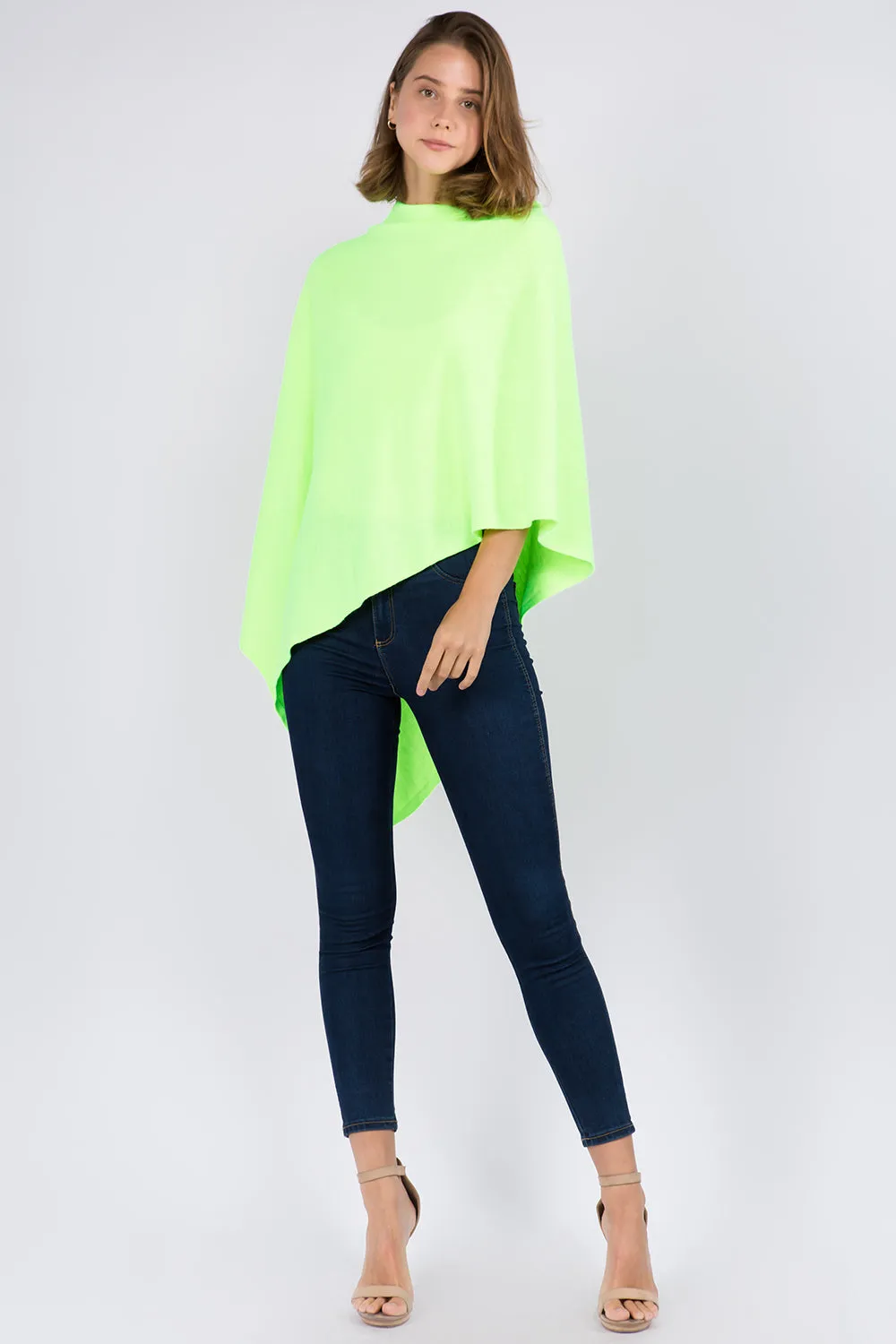 PA8672 solid color poncho