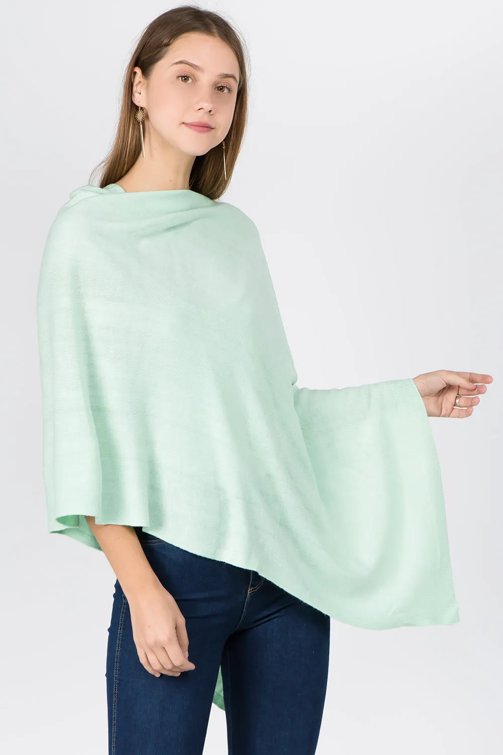 PA8672 solid color poncho